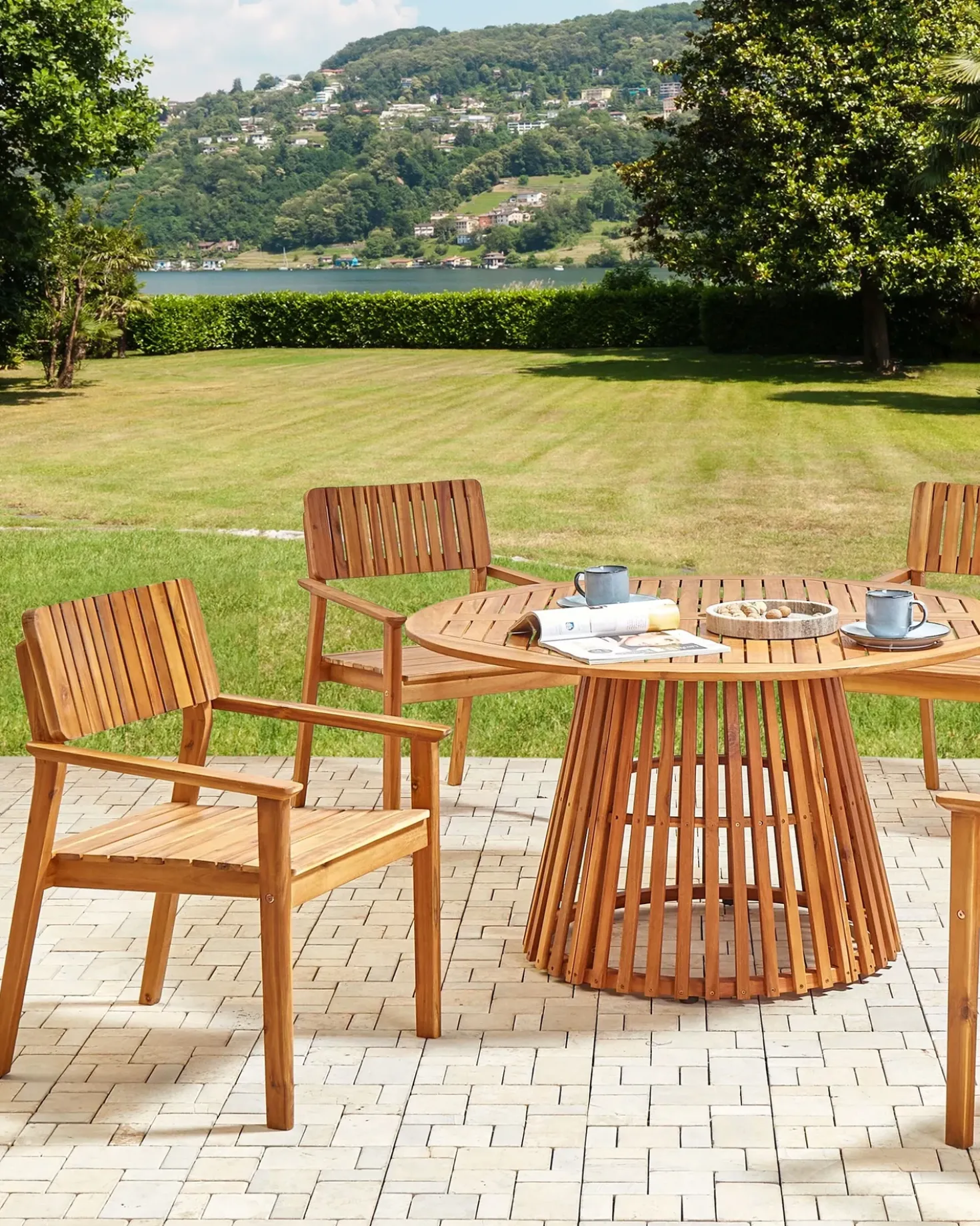 Set di 2 sedie da giardino AGELLO Legno d'acacia Marrone