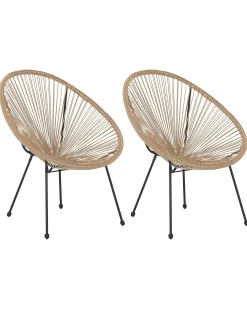 Set di 2 sedie da giardino ACAPULCO II Rattan sintetico (PE) Naturale