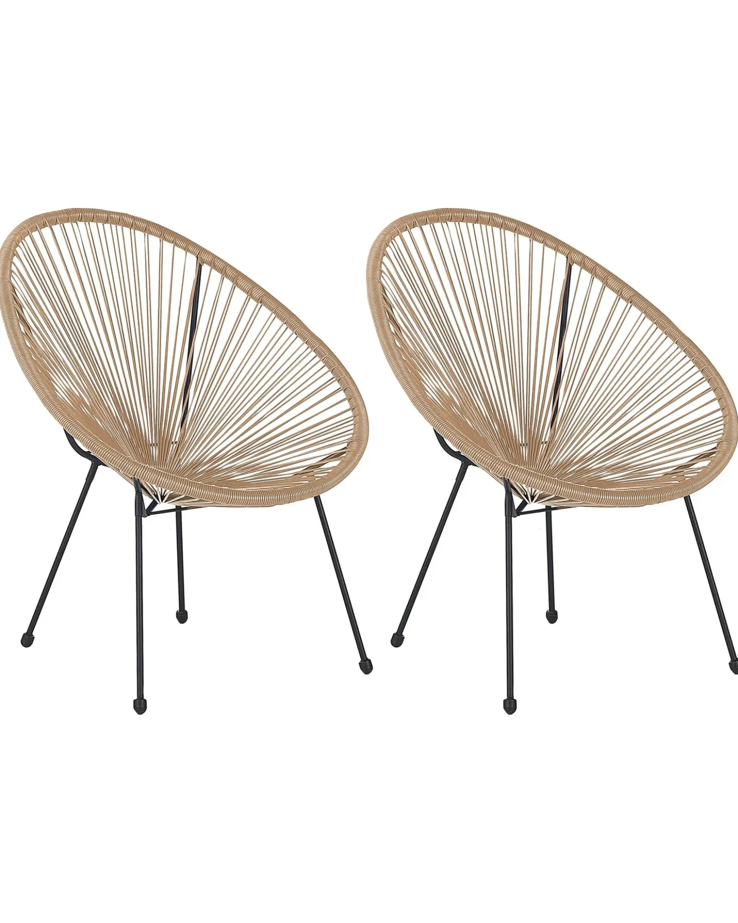 Set di 2 sedie da giardino ACAPULCO II Rattan sintetico (PE) Naturale