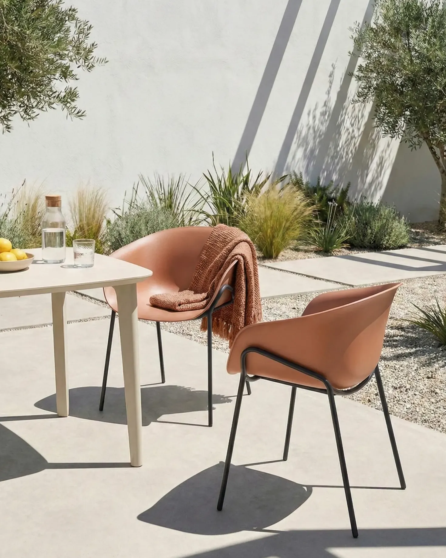 Set di 2 sedie da giardino METEORA Materiale sintetico Marrone