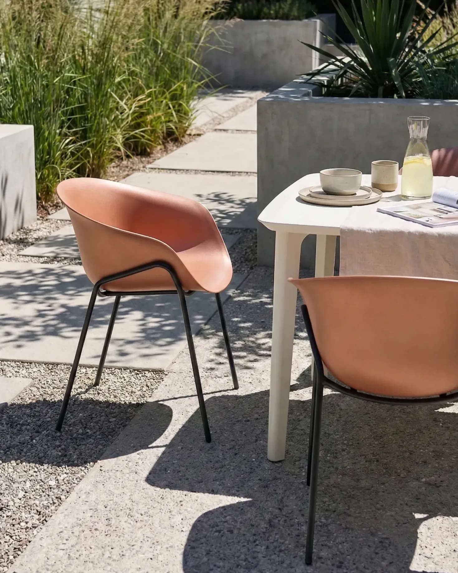Set di 2 sedie da giardino METEORA Materiale sintetico Marrone