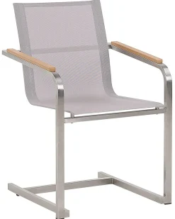 Set di 4 sedie da giardino COSOLETO Acciaio inox Beige