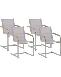 Set di 4 sedie da giardino COSOLETO Acciaio inox Beige