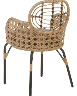 Set di 4 sedie da giardino con cuscini PRATELLO Rattan sintetico (PE) Naturale