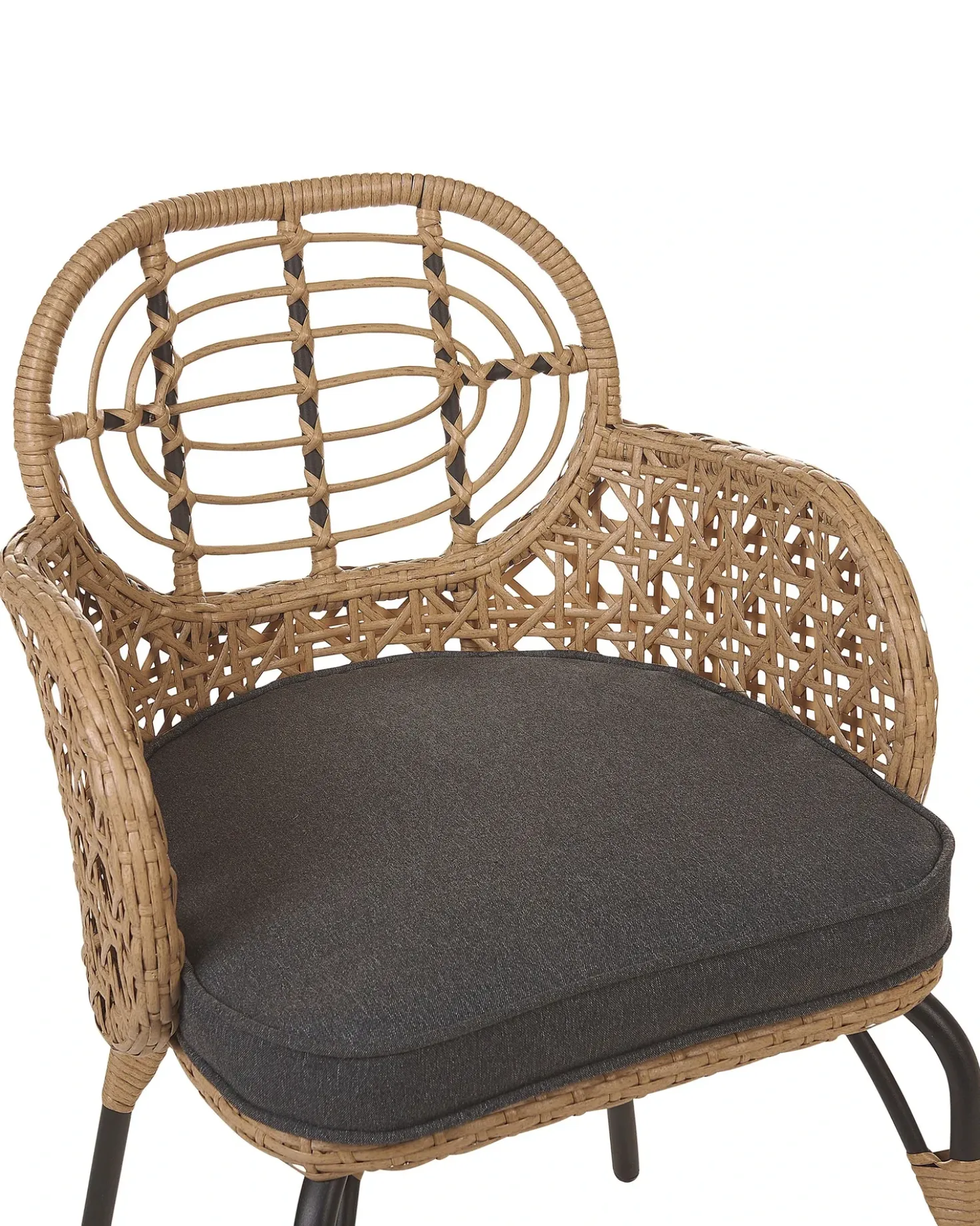 Set di 4 sedie da giardino con cuscini PRATELLO Rattan sintetico (PE) Naturale