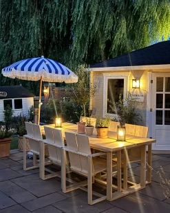 Set di 6 sedie da giardino con cuscini AZZANELLO Legno d'acacia Bianco sporco