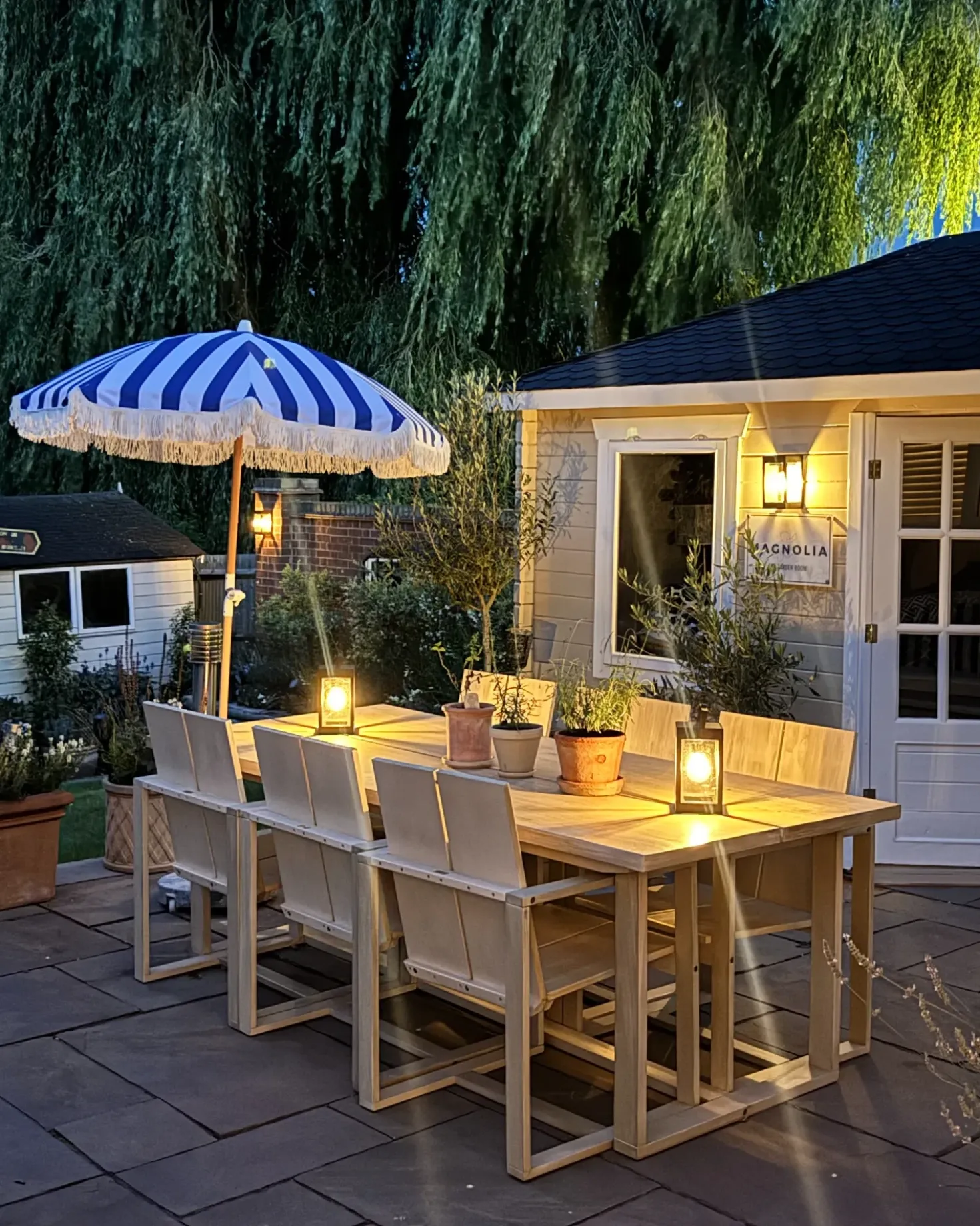 Set di 6 sedie da giardino con cuscini AZZANELLO Legno d'acacia Bianco sporco