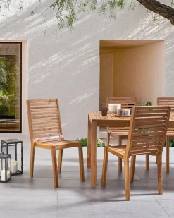 Set di 4 sedie da giardino OMBRIANO Legno di acacia certificato Marrone chiaro