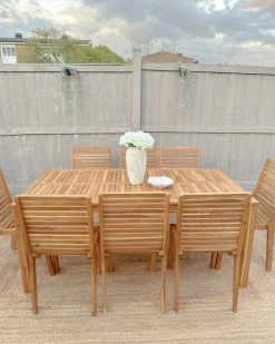 Set di 4 sedie da giardino OMBRIANO Legno di acacia certificato Marrone chiaro