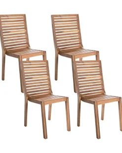 Set di 4 sedie da giardino OMBRIANO Legno di acacia certificato Marrone chiaro