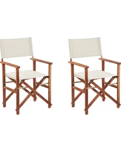 Set di 2 sedie da giardino CINE Legno d'acacia Bianco sporco