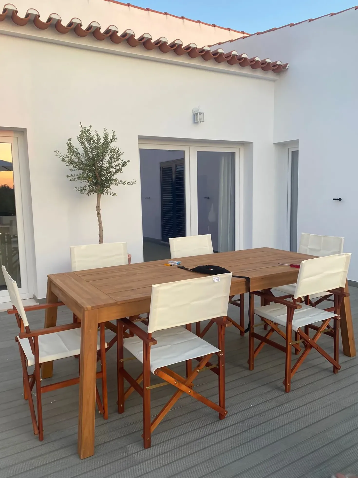 Set di 2 sedie da giardino CINE Legno d'acacia Bianco sporco
