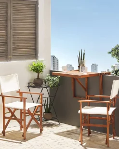 Set di 2 sedie da giardino CINE Legno d'acacia Bianco sporco