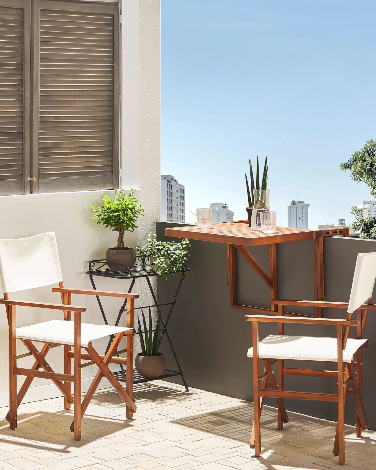 Set di 2 sedie da giardino CINE Legno d'acacia Bianco sporco