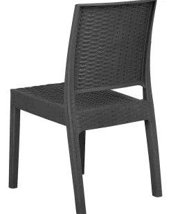 Set di 2 sedie da giardino FOSSANO Materiale sintetico Grigio grafite