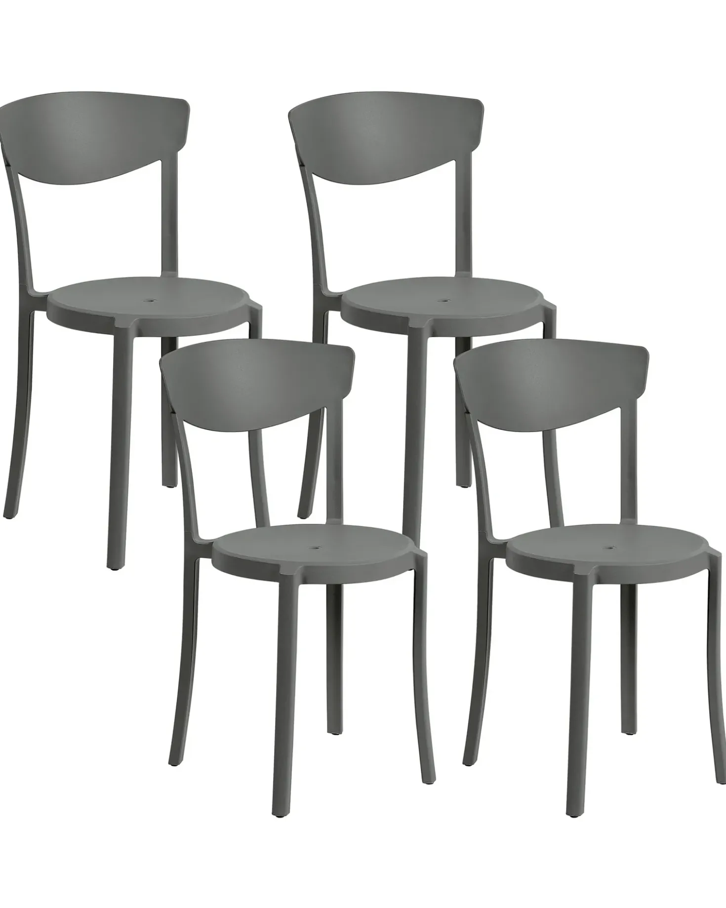 Set di 4 sedie da giardino VIESTE Grigio scuro