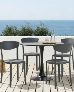 Set di 4 sedie da giardino VIESTE Grigio scuro