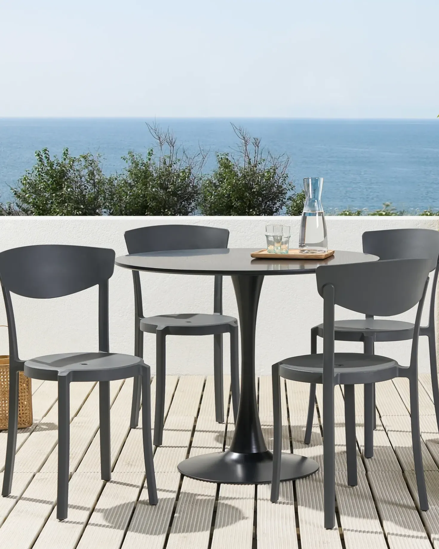 Set di 4 sedie da giardino VIESTE Grigio scuro