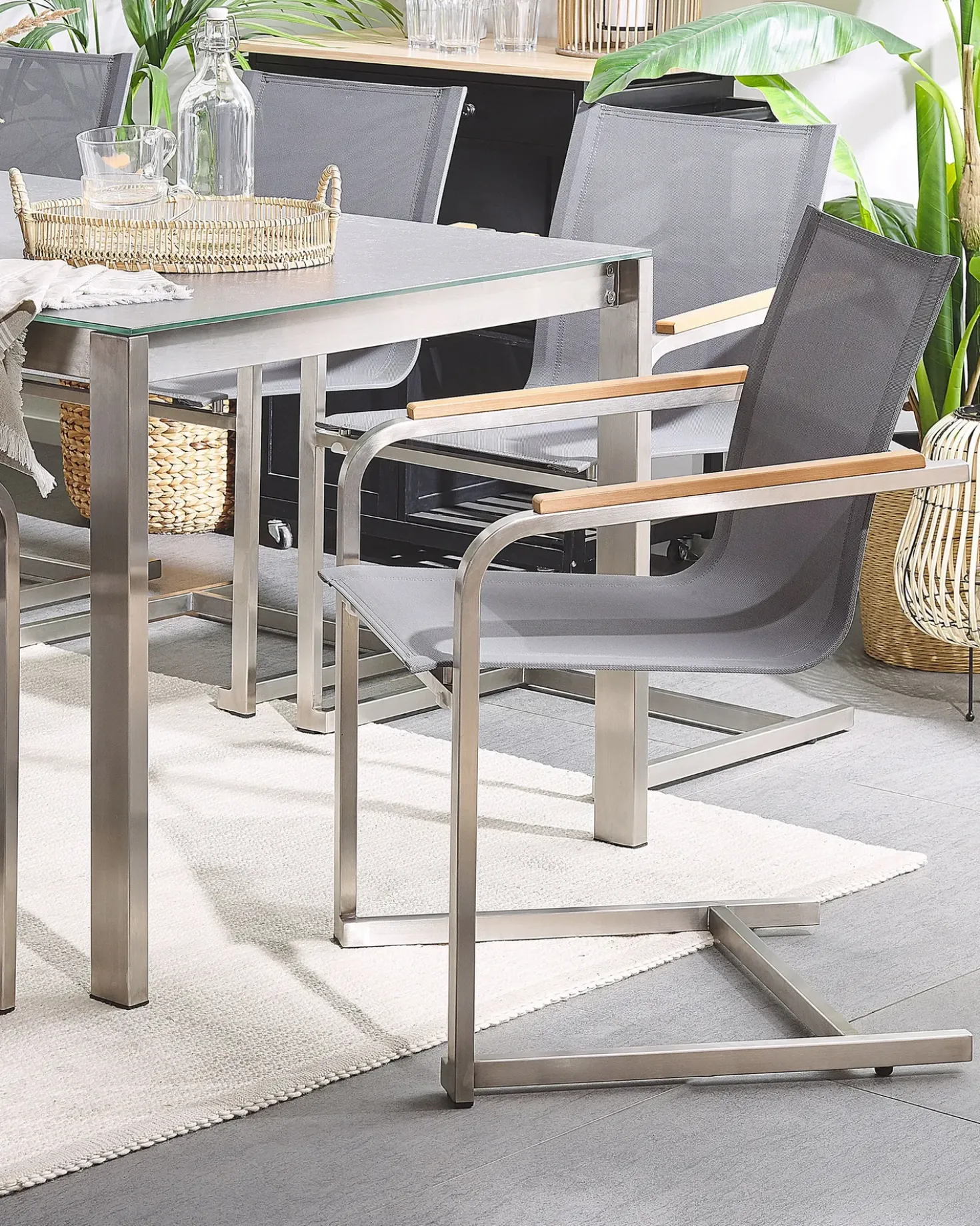 Set di 6 sedie da giardino COSOLETO Acciaio inox Grigio