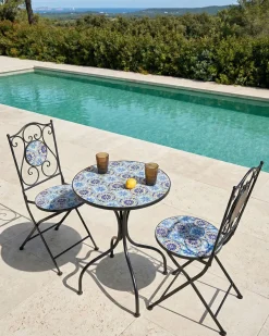 Set di 2 sedie da giardino AGGIUS Pieghevole Metallo Nero