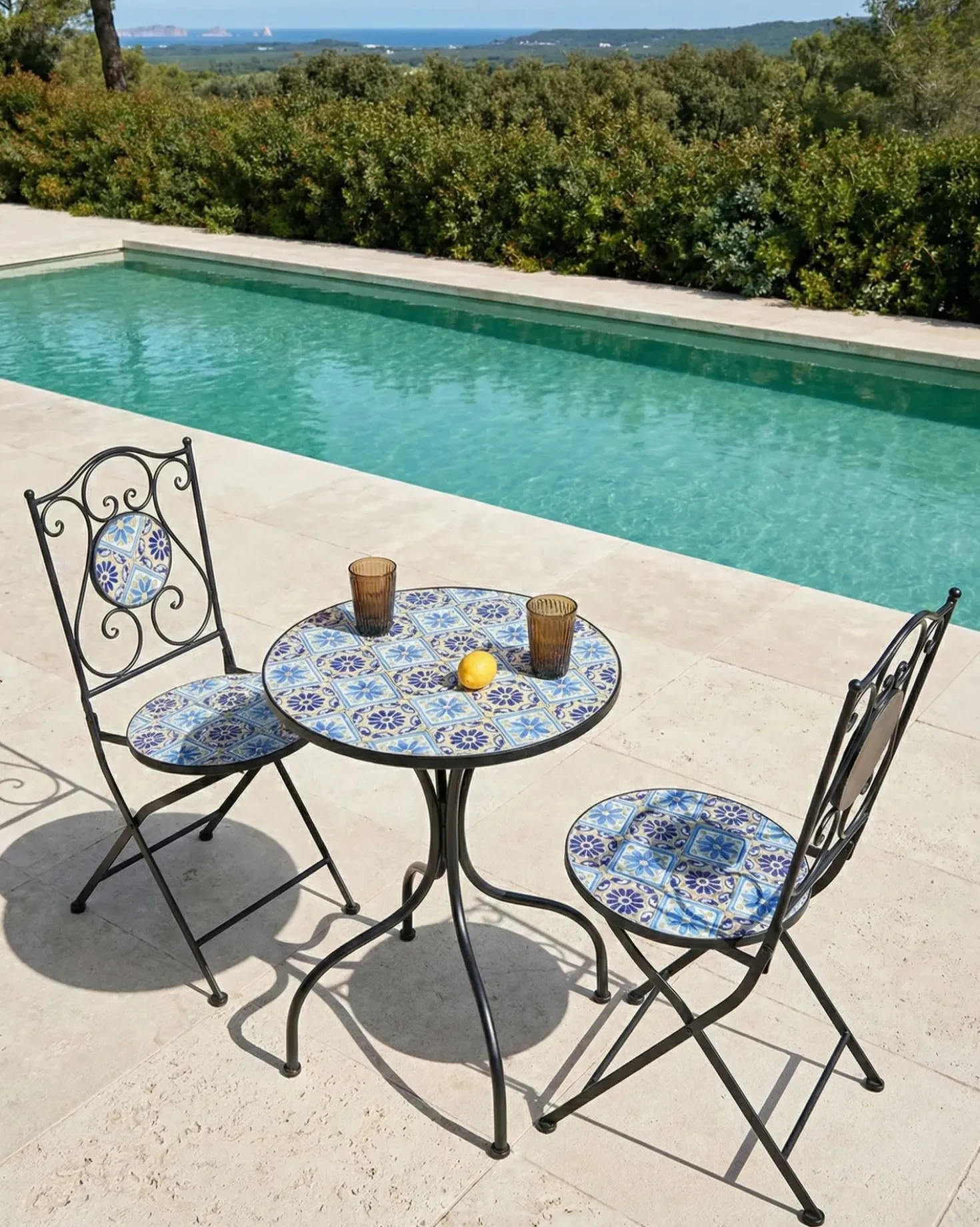 Set di 2 sedie da giardino AGGIUS Pieghevole Metallo Nero