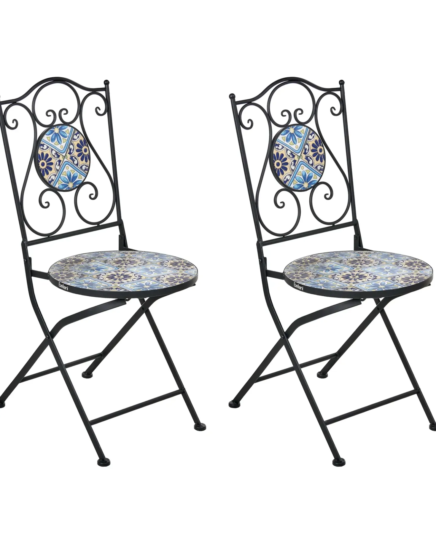 Set di 2 sedie da giardino AGGIUS Pieghevole Metallo Nero