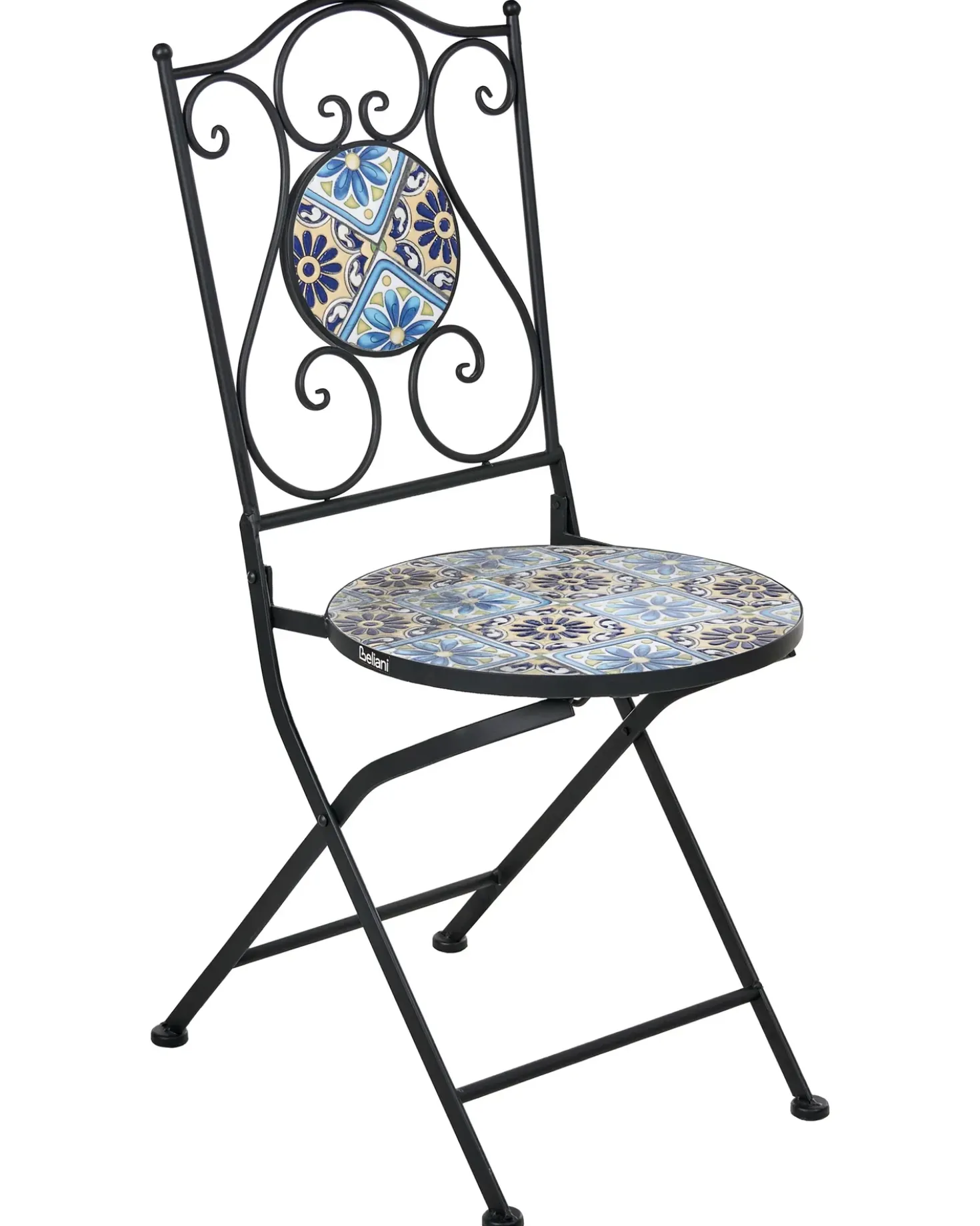 Set di 2 sedie da giardino AGGIUS Pieghevole Metallo Nero