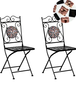 Set di 2 sedie da giardino CARPINO Metallo Nero