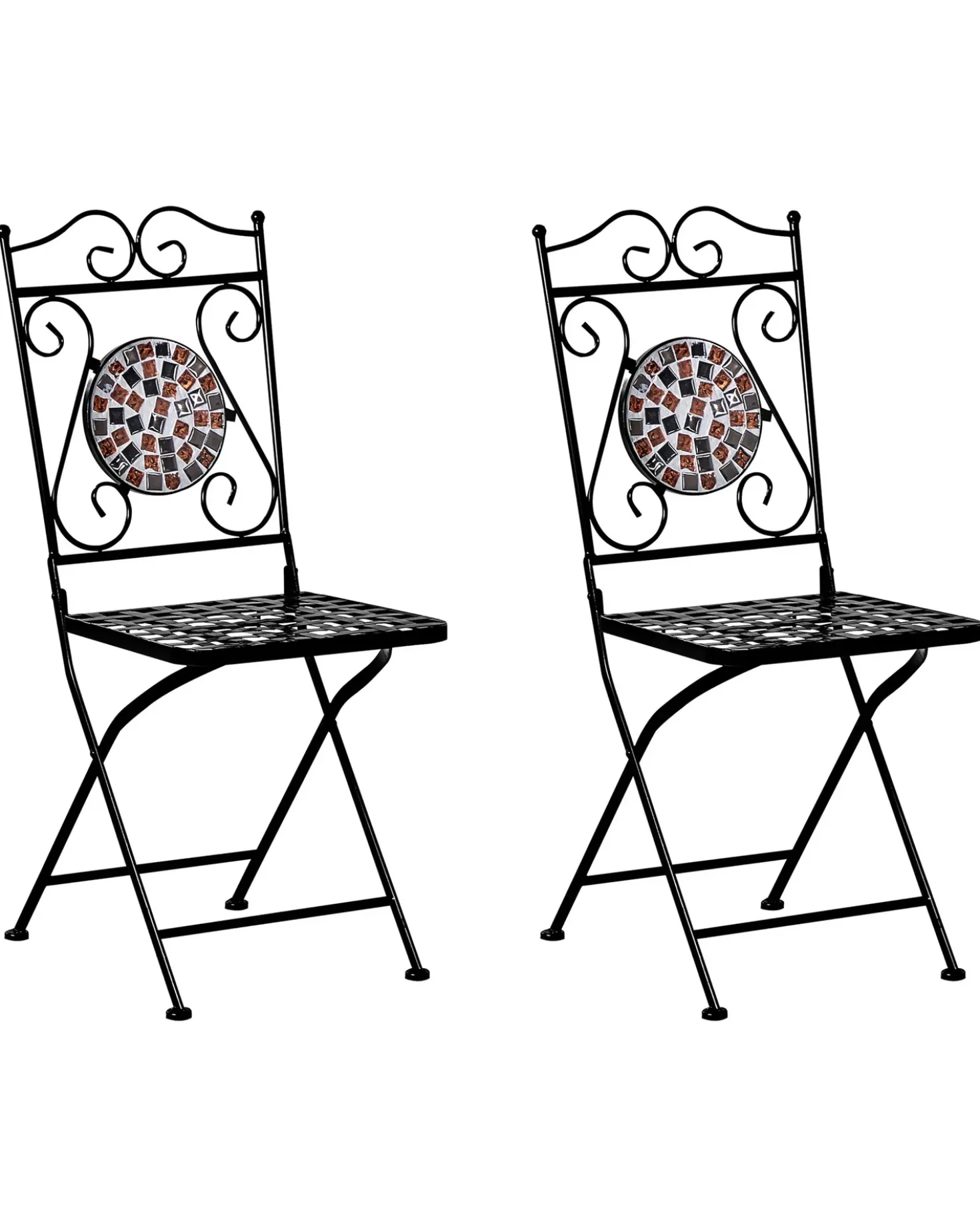 Set di 2 sedie da giardino CARPINO Metallo Nero