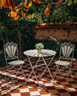 Set di 2 sedie da giardino PAVIA Pieghevole Metallo Bianco sporco