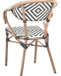 Set di 4 sedie da giardino CASPRI Rattan sintetico (PE) Nero/Bianco