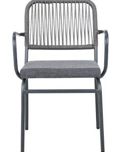 Set di 8 sedie da giardino con cuscini TACENO Metallo Grigio