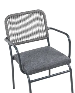Set di 8 sedie da giardino con cuscini TACENO Metallo Grigio
