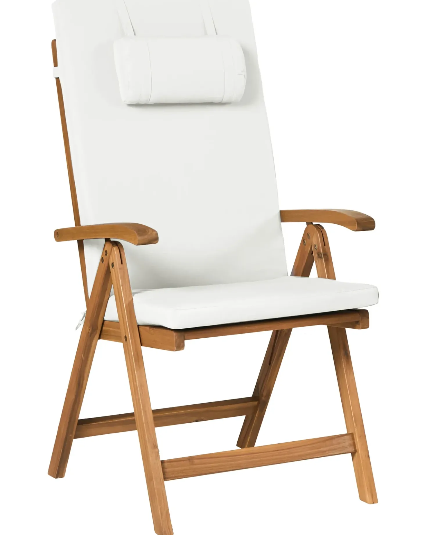 Set di 6 sedie da giardino con cuscini JAVA PREMIUM Legno d'acacia Bianco sporco