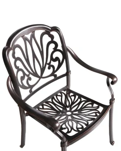 Set di 4 sedie da giardino con cuscini ANCONA Metallo Marrone scuro