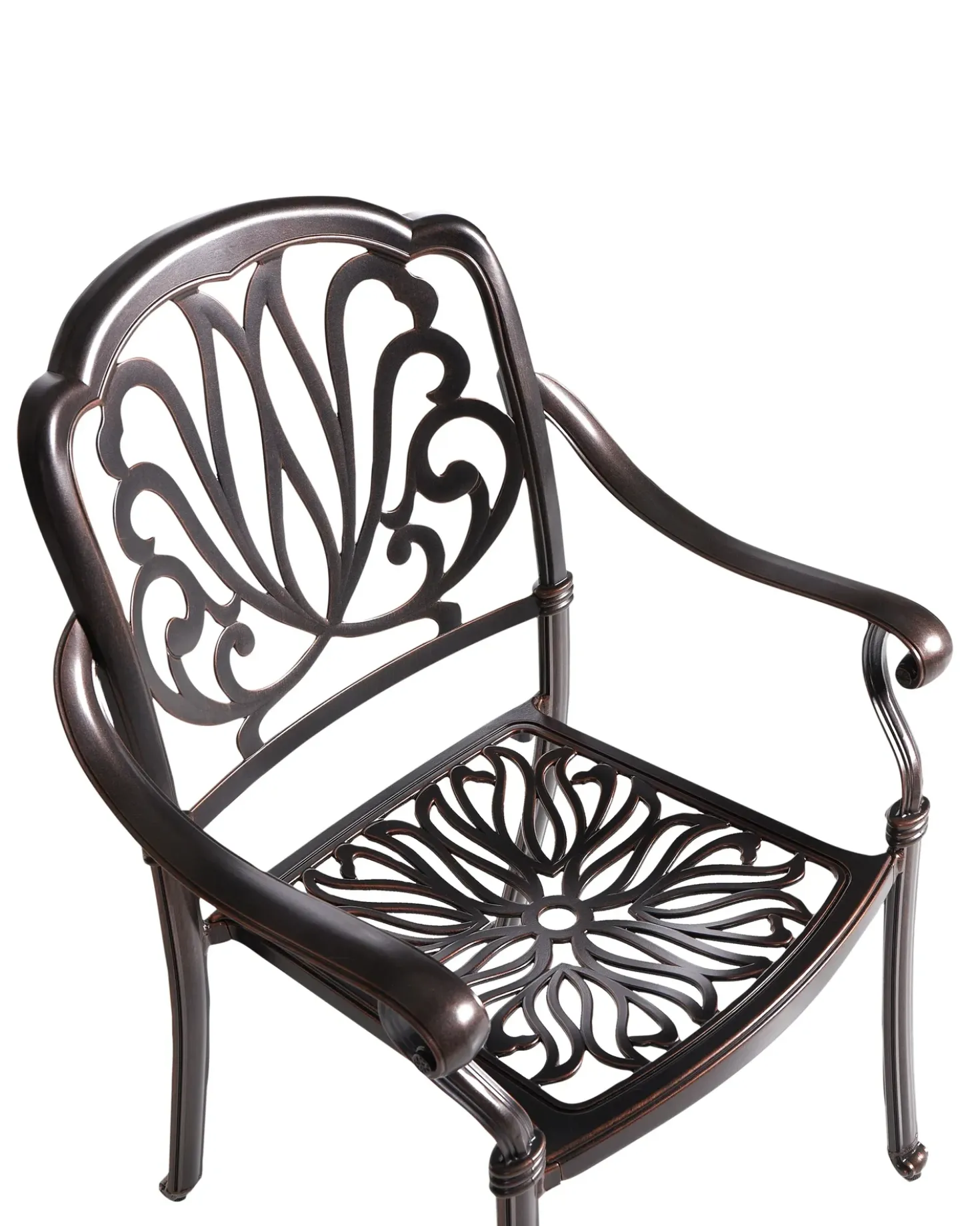 Set di 4 sedie da giardino con cuscini ANCONA Metallo Marrone scuro