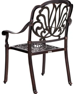 Set di 4 sedie da giardino con cuscini ANCONA Metallo Marrone scuro