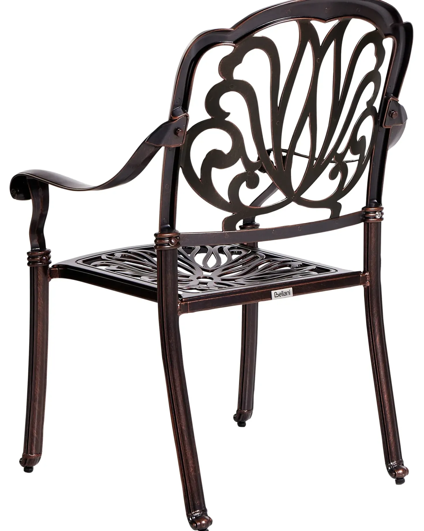 Set di 4 sedie da giardino con cuscini ANCONA Metallo Marrone scuro