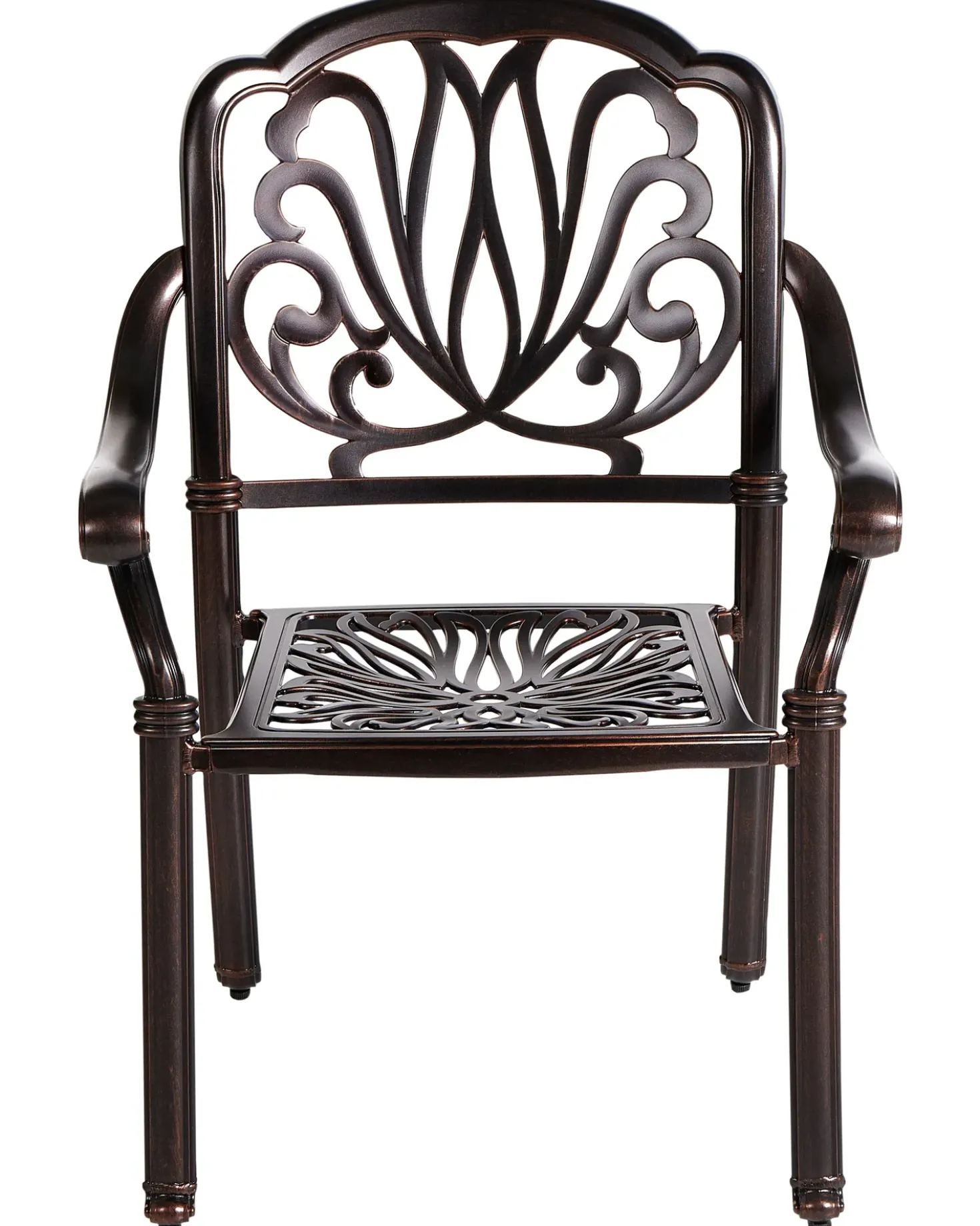Set di 4 sedie da giardino con cuscini ANCONA Metallo Marrone scuro