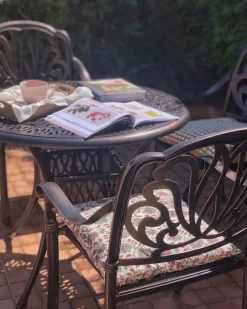 Set di 4 sedie da giardino con cuscini ANCONA Metallo Marrone scuro