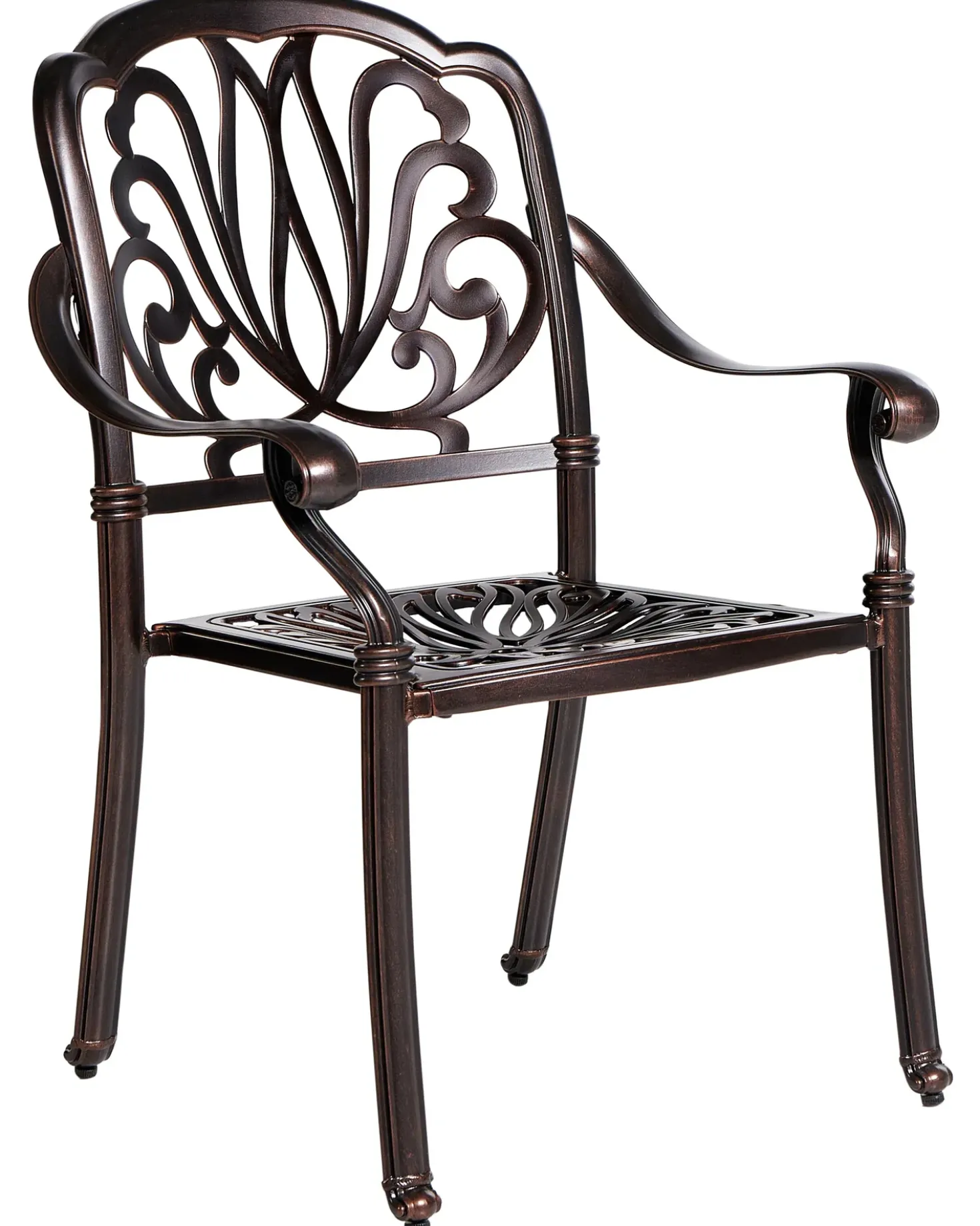 Set di 4 sedie da giardino con cuscini ANCONA Metallo Marrone scuro