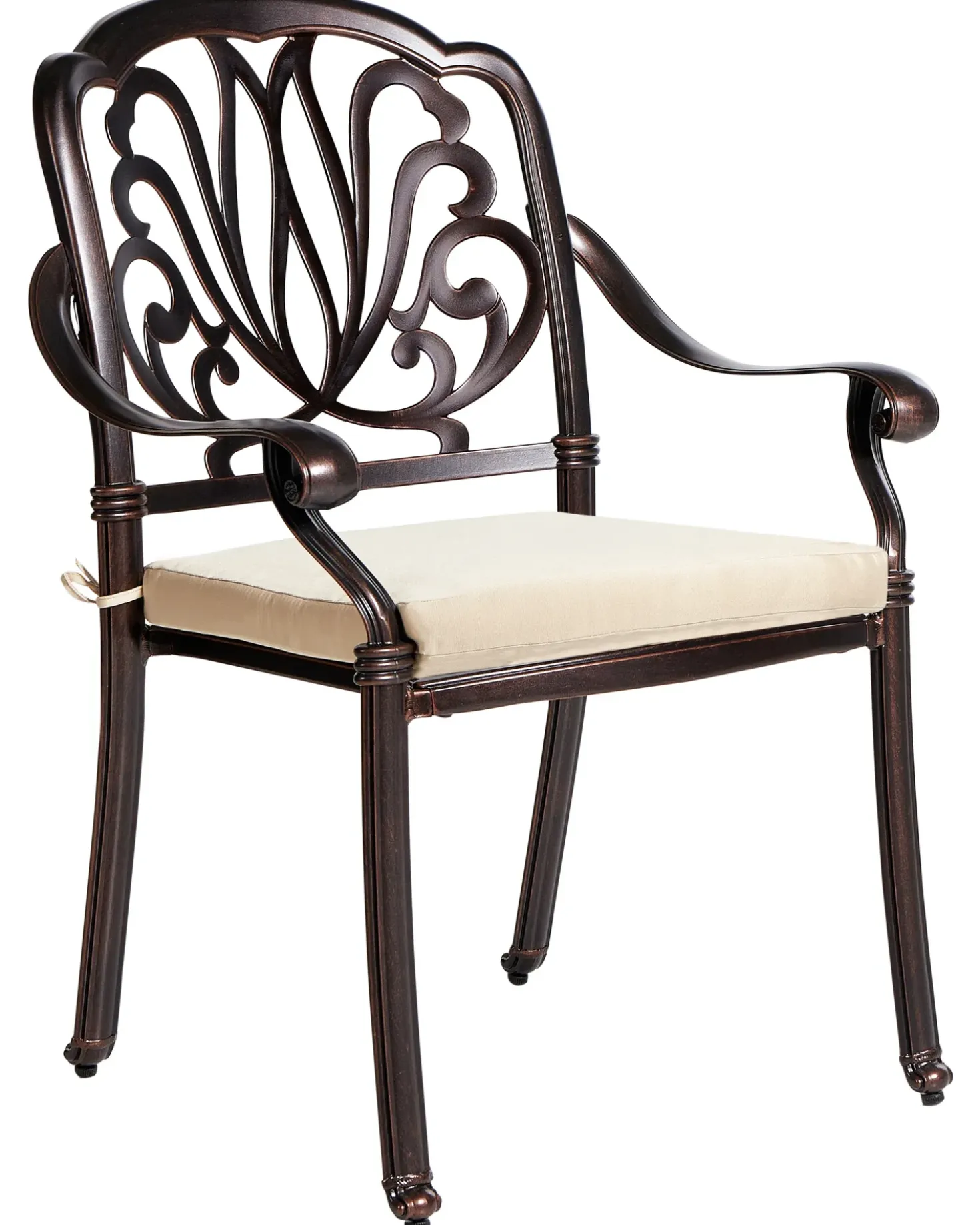 Set di 4 sedie da giardino con cuscini ANCONA Metallo Marrone scuro