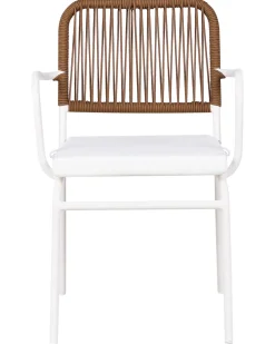 Set di 4 sedie da giardino con cuscini TACENO Metallo Bianco