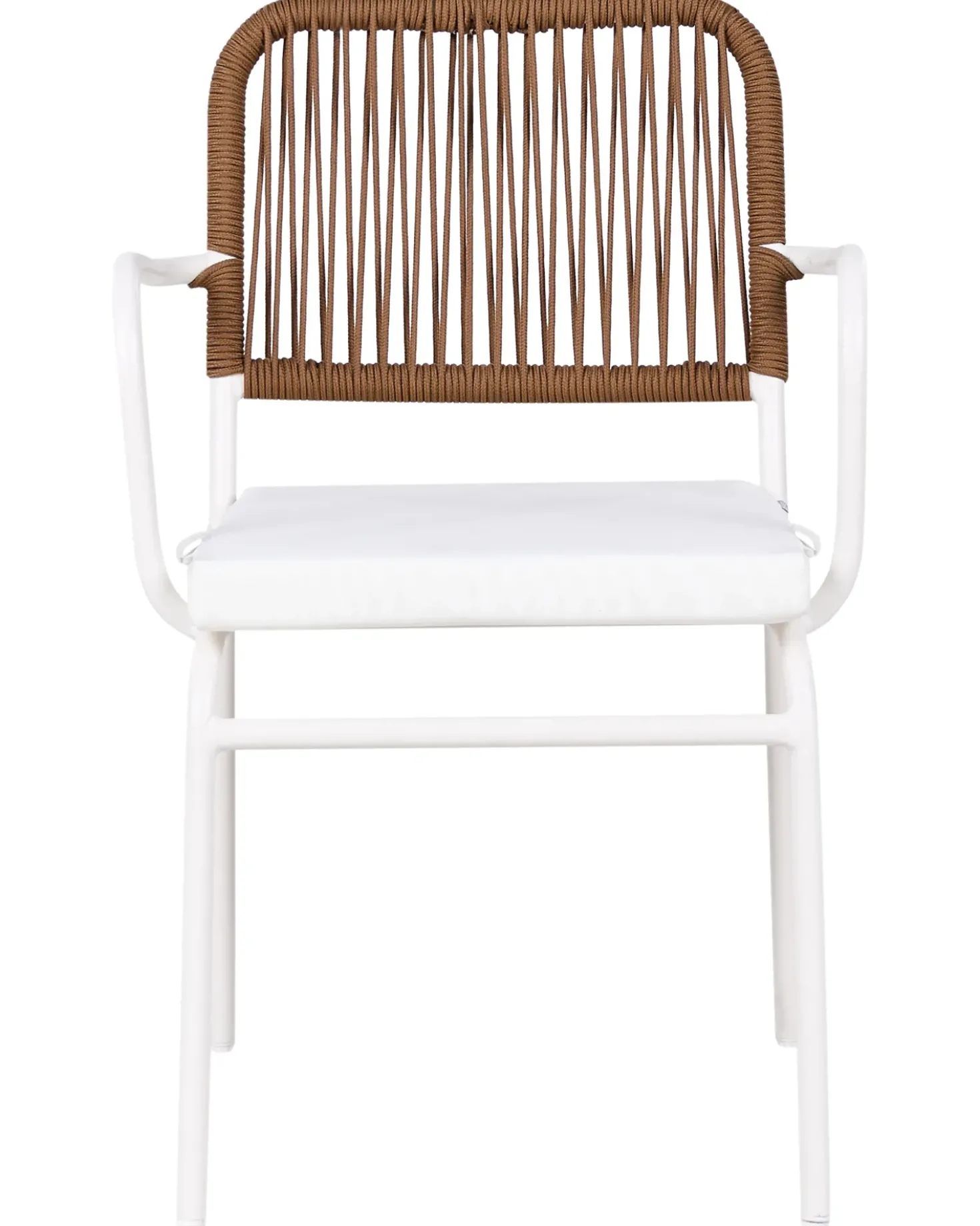 Set di 4 sedie da giardino con cuscini TACENO Metallo Bianco