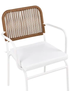 Set di 4 sedie da giardino con cuscini TACENO Metallo Bianco