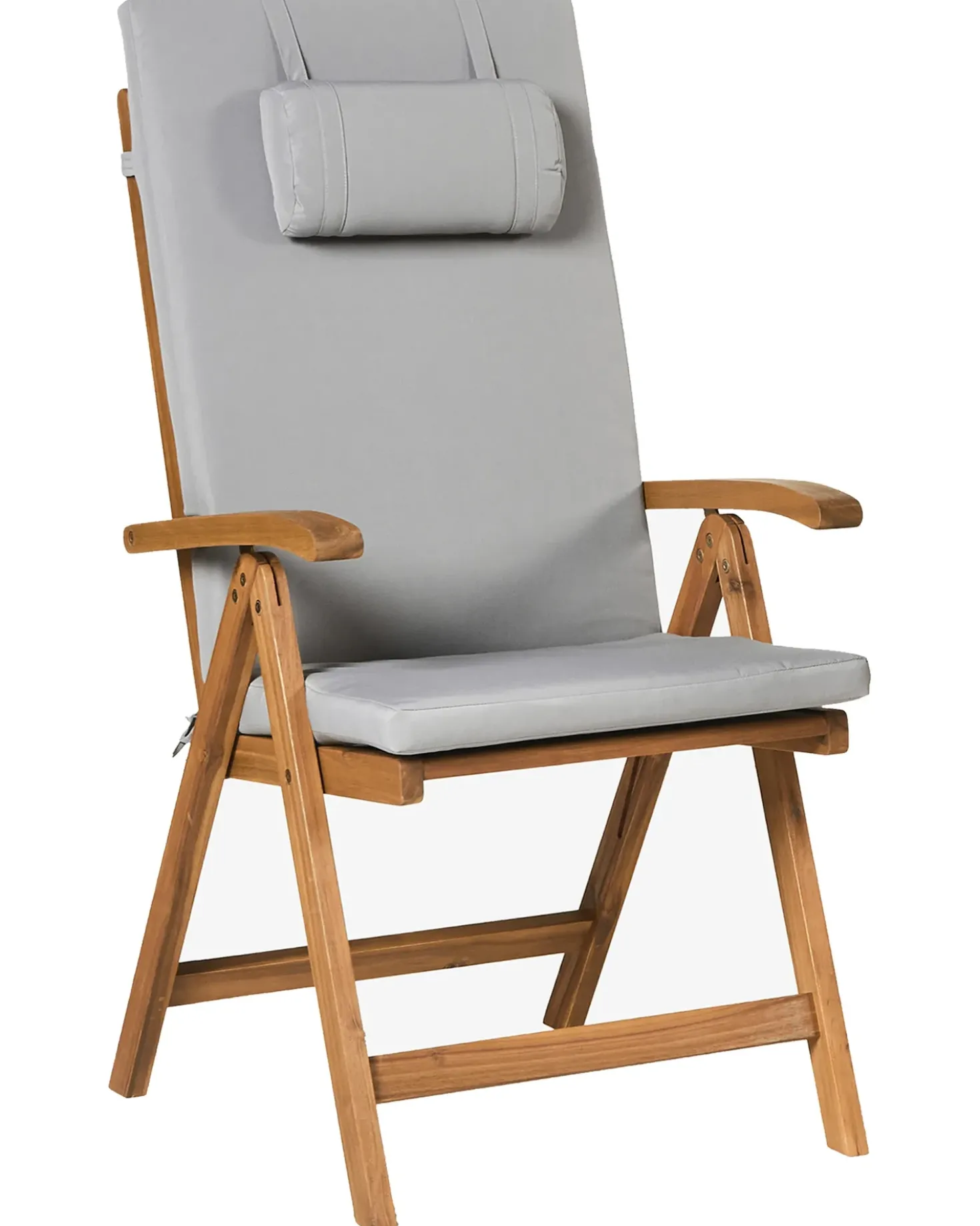 Set di 2 sedie da giardino con cuscini JAVA PREMIUM Legno d'acacia Grigio chiaro
