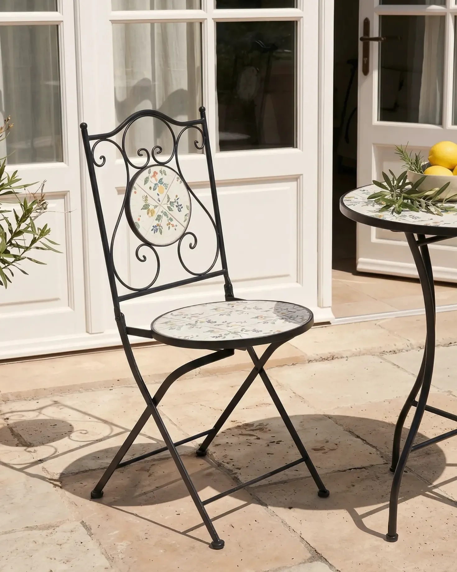 Set di 2 sedie da giardino COLLIO Metallo Nero