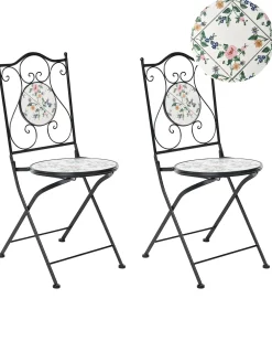 Set di 2 sedie da giardino COLLIO Metallo Nero