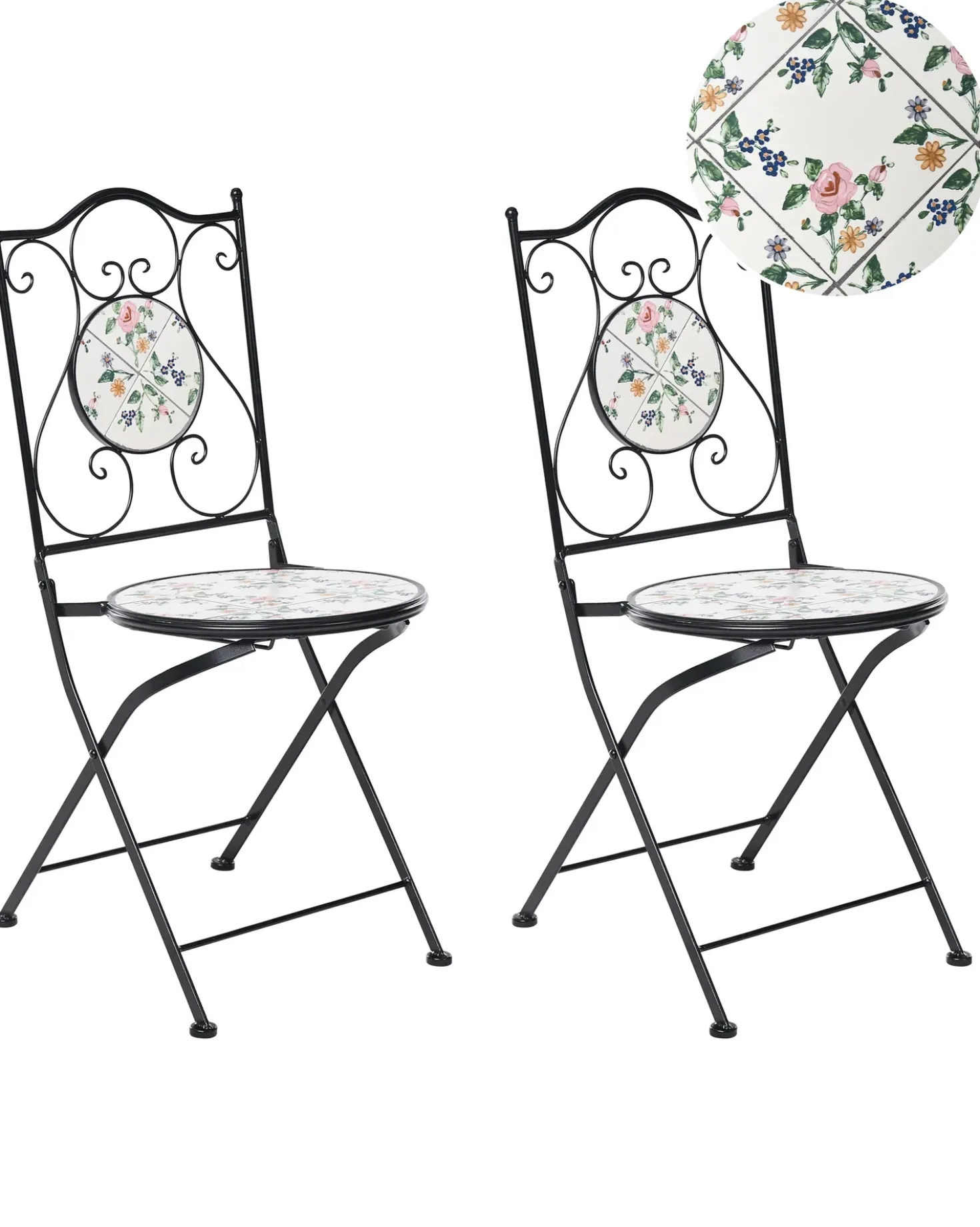 Set di 2 sedie da giardino COLLIO Metallo Nero