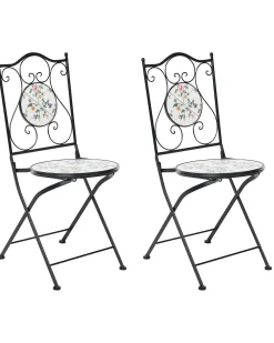 Set di 2 sedie da giardino COLLIO Metallo Nero